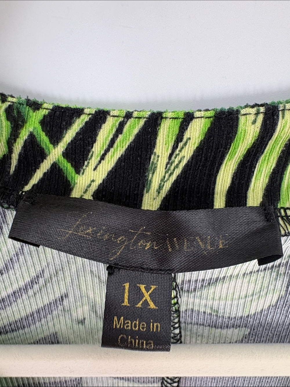 Lexington Avenue Women’s Tropical Palm Leaf Sleeveless Dress Black Green Size 1X - Picture 2 of 5